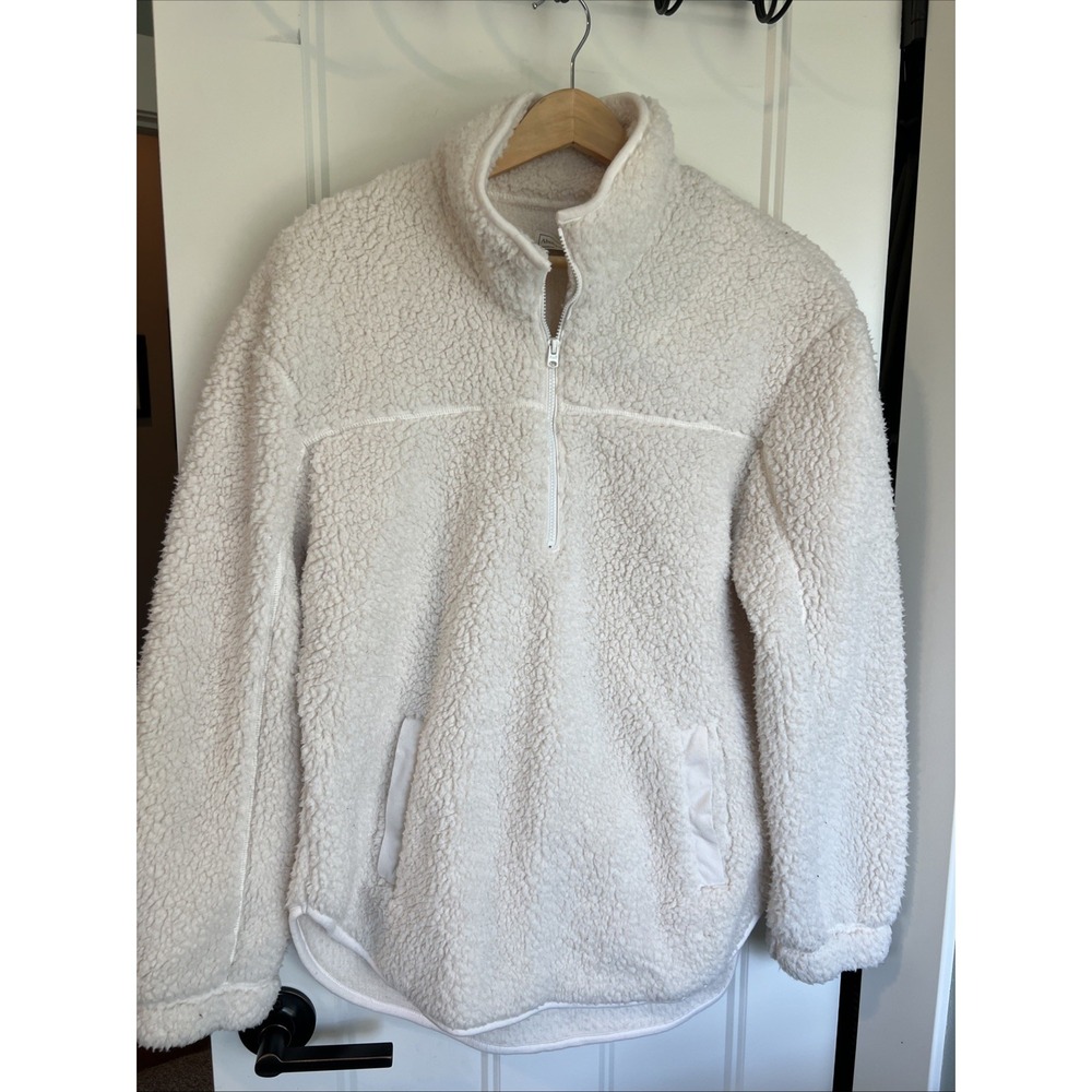 Abercrombie & Fitch Pullover Womens Small Soft Sherpa Faux Fleece Oversized
